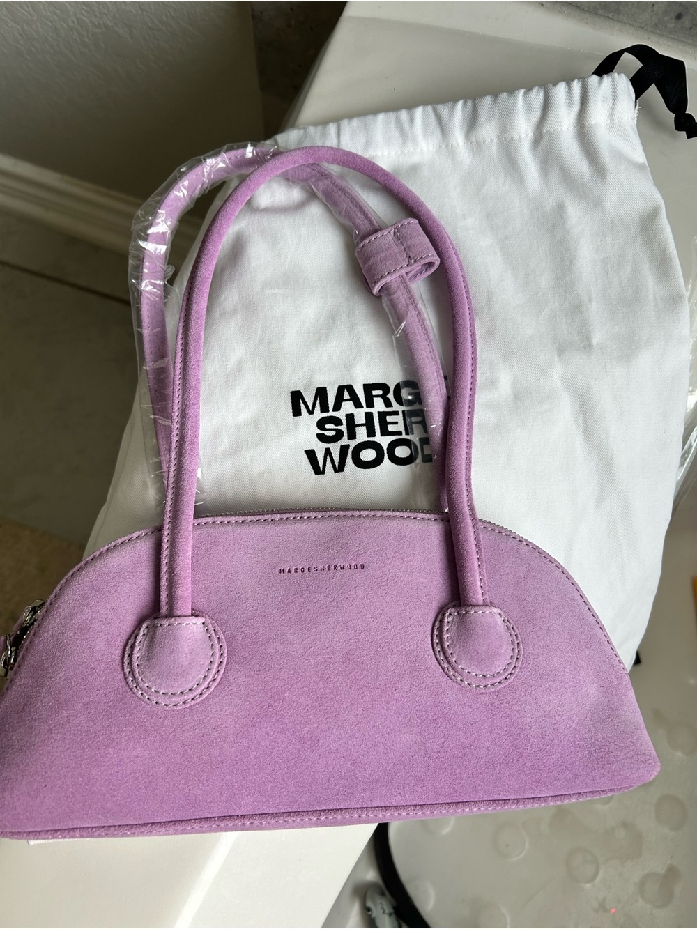 Margarethowood Lavender Suede Shoulder Bag